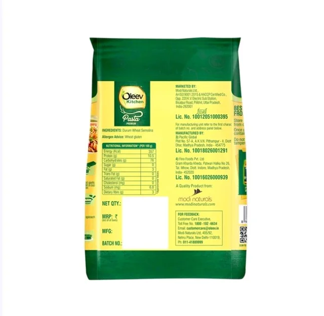 Oleev Kitchen Fusilli Durum Wheat Pasta - 400 g