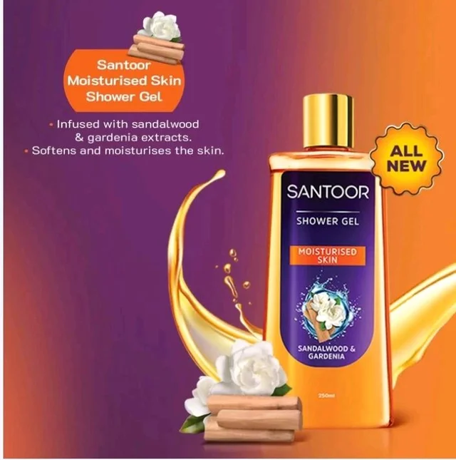 Santoor Sandalwood & Gardenia Shower Gel - 250 ml