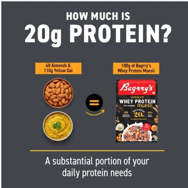 Bagrry's Bagrry's Chocolate Muesli With Whey Protein, Almonds & Oats - 500 g