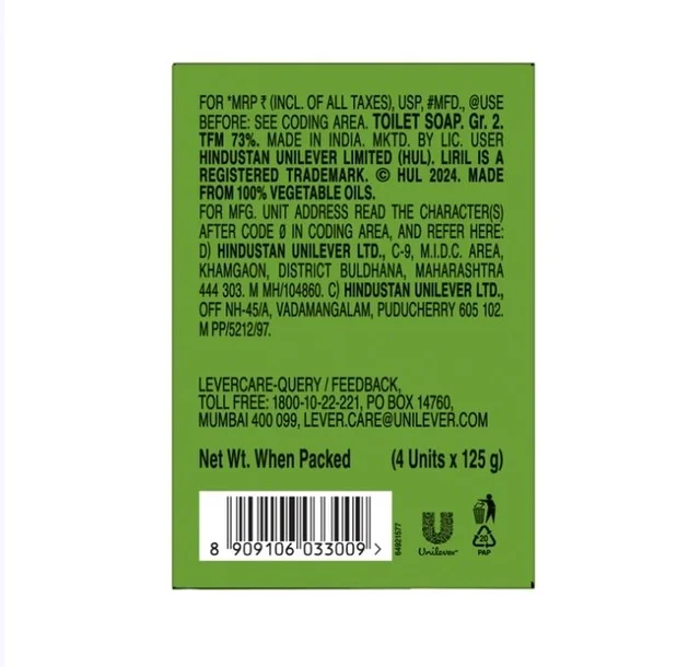 Liril Lime & Tea Tree Oil Soap - 4×125 g