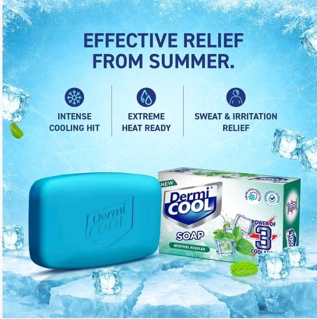 Dermicool Dermi Cool Cooling Bath Soap for Instant Cooling - 4×75 g