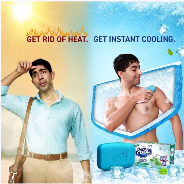 Dermicool Dermi Cool Cooling Bath Soap for Instant Cooling - 4×75 g
