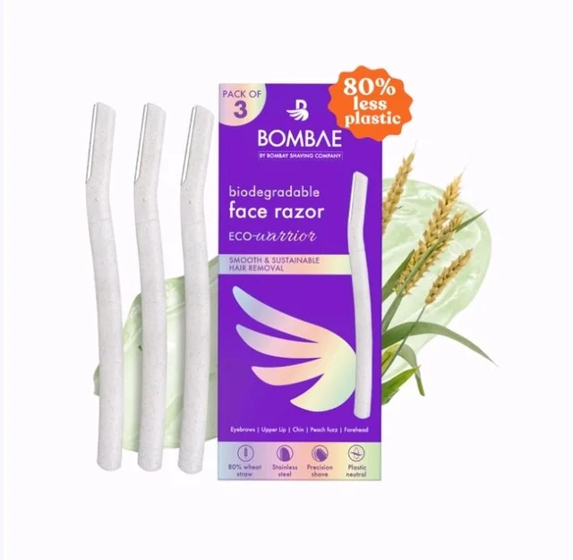 Bombae Biodegradable Face Razor for Women - 3 pcs