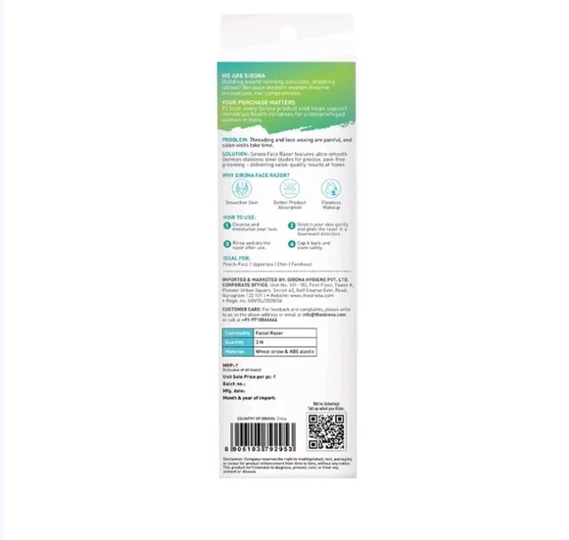 Sirona Blink & Glow Face Razor for Women - 3 pcs