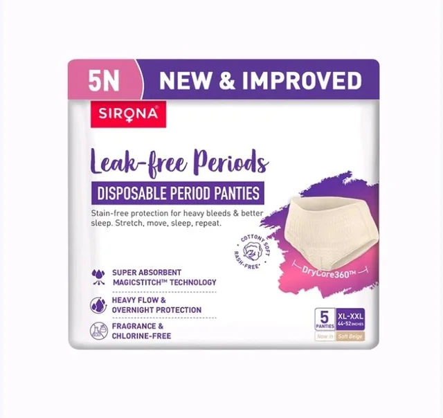 Sirona Disposable Period Panty
XL - XXL - 5 pcs