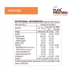 RiteBite Max Protein Peri Peri 10 g Protein Multigrain Chips - 2 x 60 g