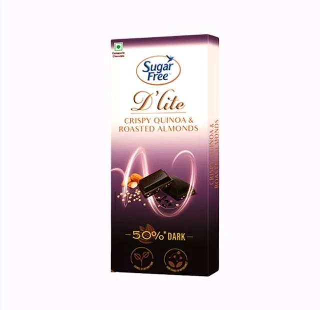 Sugar Free D'Lite Dark Chocolate Bar (Dark Crispy Quinoa & Roasted Almonds) - 40 g