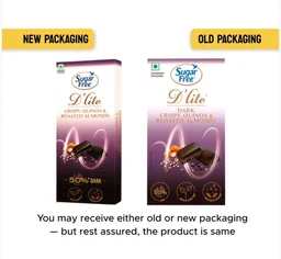 Sugar Free D'Lite Dark Chocolate Bar (Dark Crispy Quinoa & Roasted Almonds) - 40 g