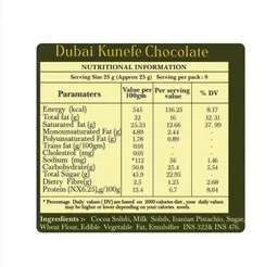 Karachi Bakery Dubai Kunafa Chocolate Bar - 90 g