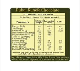 Karachi Bakery Dubai Kunafa Chocolate Bar - 180 g