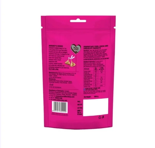 Hershey's Kisses Hazelnut n Cookies Milk Chocolate Pack - 100.8 g