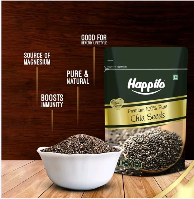 Happilo Premium Raw Authentic Chia Seeds - 200 g