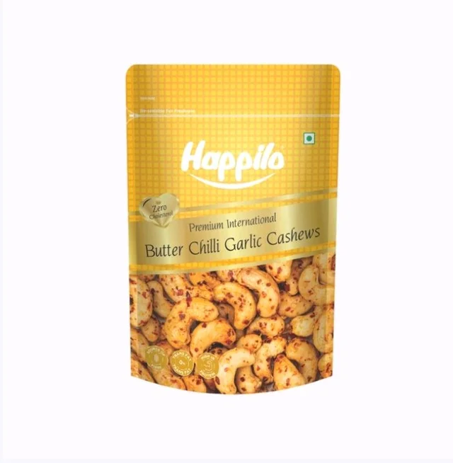 Happilo Butter Chilli Garlic Flavoured Cashew (Swadisht Kaju) - 160 g