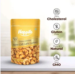 Happilo Butter Chilli Garlic Flavoured Cashew (Swadisht Kaju) - 160 g