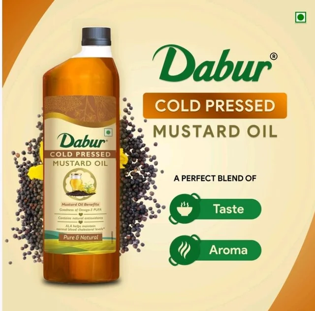 Dabur Cold Pressed Mustard Oil - 1 ltr
