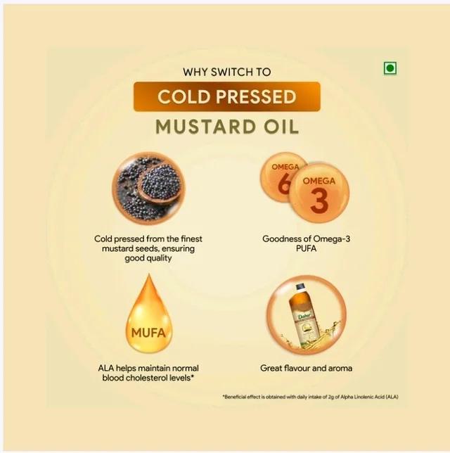 Dabur Cold Pressed Mustard Oil - 1 ltr