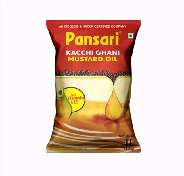 Pansari Kacchi Ghani Mustard Oil (Sorisha Tel) - 1 ltr