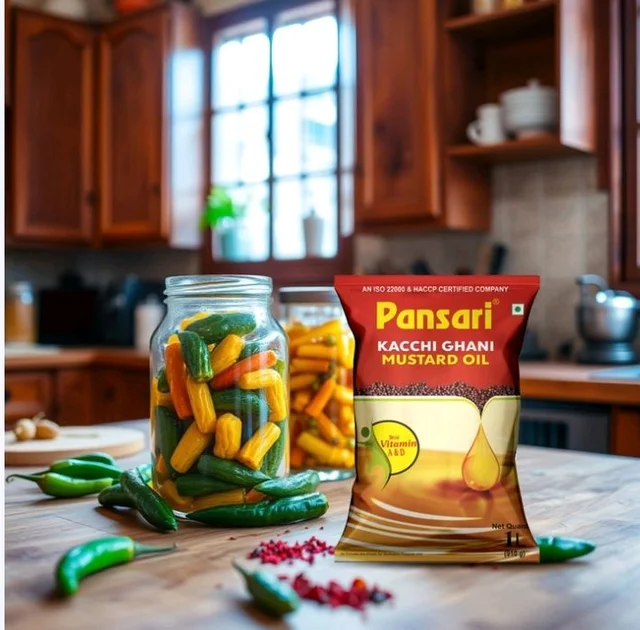 Pansari Kacchi Ghani Mustard Oil (Sorisha Tel) - 1 ltr