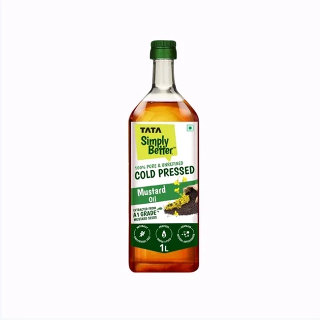 Tata Simply Better 100% Pure Cold Pressed Mustard Oil /Sarso Oil - 1 ltr