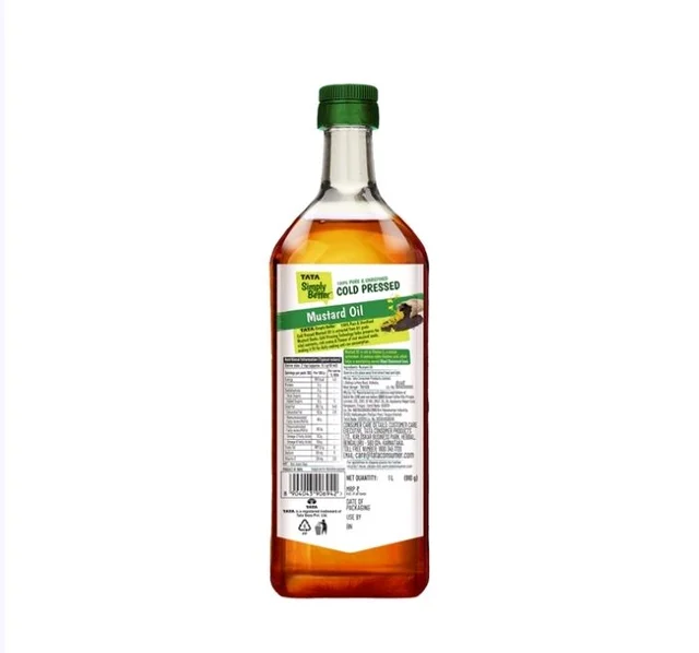 Tata Simply Better 100% Pure Cold Pressed Mustard Oil /Sarso Oil - 1 ltr