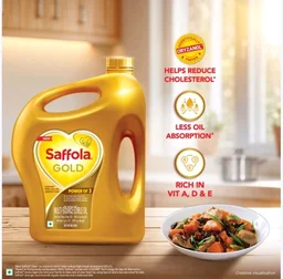 Saffola Gold Corn & Rice Bran Refined Blended Cooking Oil - 2.73 kg