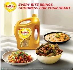 Saffola Gold Corn & Rice Bran Refined Blended Cooking Oil - 2.73 kg