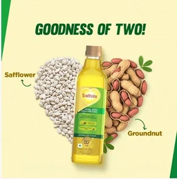 Saffola Cold Pressed Groundnut And Safflower Seed Oil - 1 ltr