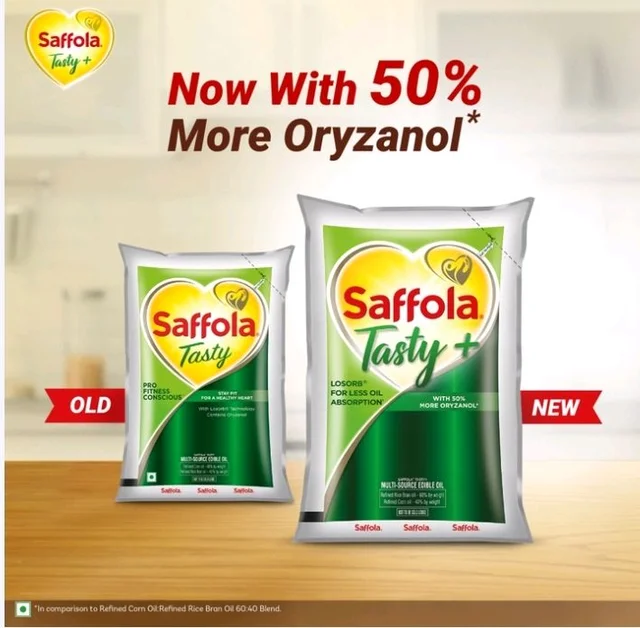 Saffola Cold Pressed Groundnut And Safflower Seed Oil - 1 ltr