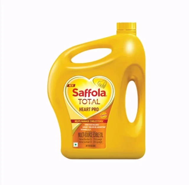 Saffola. Saffola Total Heart Pro Rice Bran & Sunflower Blended Cooking Oil (Khadya Tel) - 5 ltr
