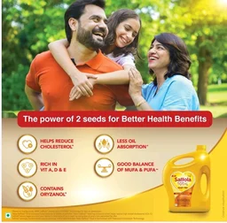 Saffola. Saffola Total Heart Pro Rice Bran & Sunflower Blended Cooking Oil (Khadya Tel) - 5 ltr