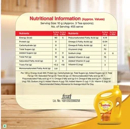 Saffola. Saffola Total Heart Pro Rice Bran & Sunflower Blended Cooking Oil (Khadya Tel) - 5 ltr