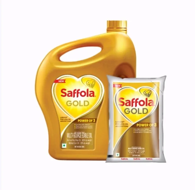 Saffola Gold Corn & Rice Bran Blended Cooking Oil - 6 ltr