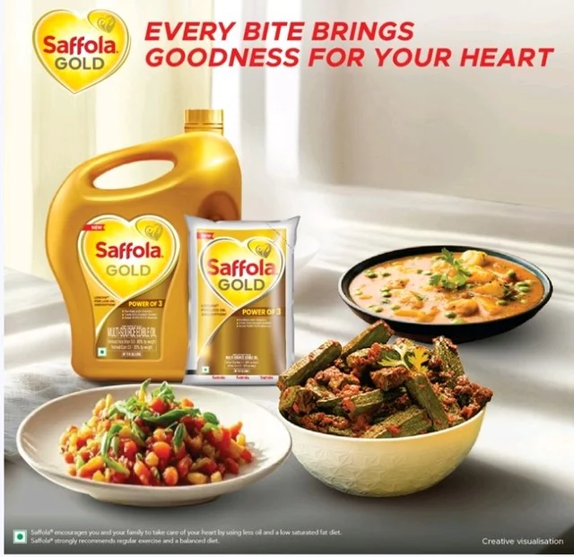 Saffola Gold Corn & Rice Bran Blended Cooking Oil - 6 ltr