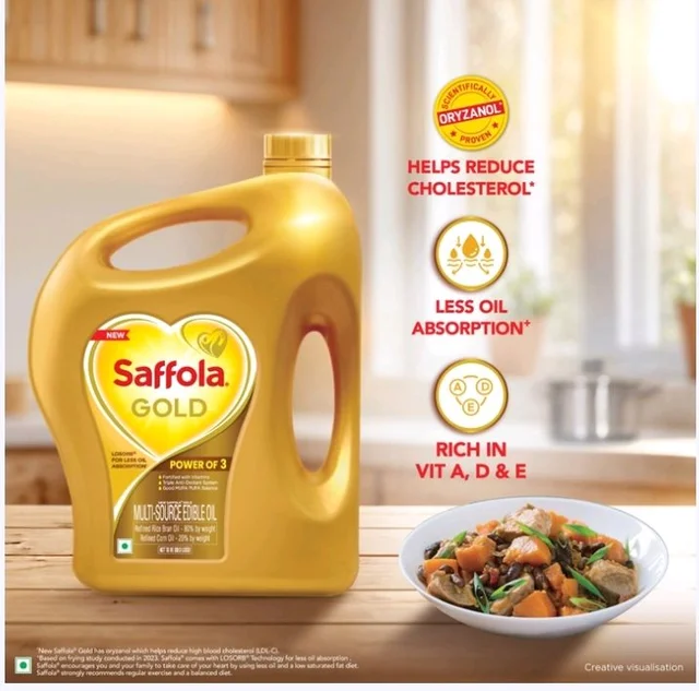 Saffola Gold Blend of Rice Bran & Corn Blended Cooking Oil - 1.82 kg