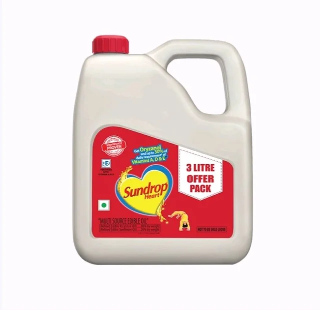 Sundrop Heart Blended Cooking Oil - 3 ltr