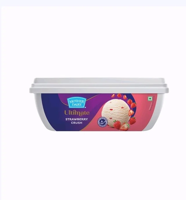 Mother Dairy Strawberry Crush Ice Cream Tub - 1 ltr