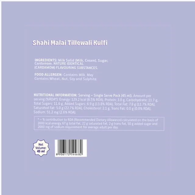 Chillfi By Hocco Shahi Malai Kulfi Stick - 45 ml