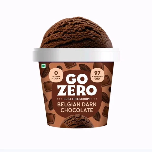 Go Zero Belgian Dark Chocolate Guilt Free Ice Cream Cup - 2×100 ml