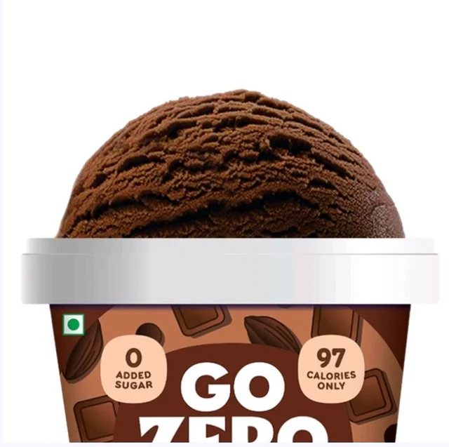 Go Zero Belgian Dark Chocolate Guilt Free Ice Cream Cup - 2×100 ml