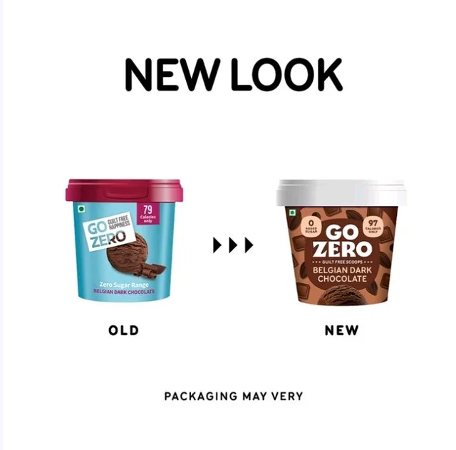 Go Zero Belgian Dark Chocolate Guilt Free Ice Cream Cup - 2×100 ml