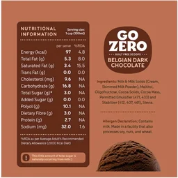 Go Zero Belgian Dark Chocolate Guilt Free Ice Cream Cup - 2×100 ml