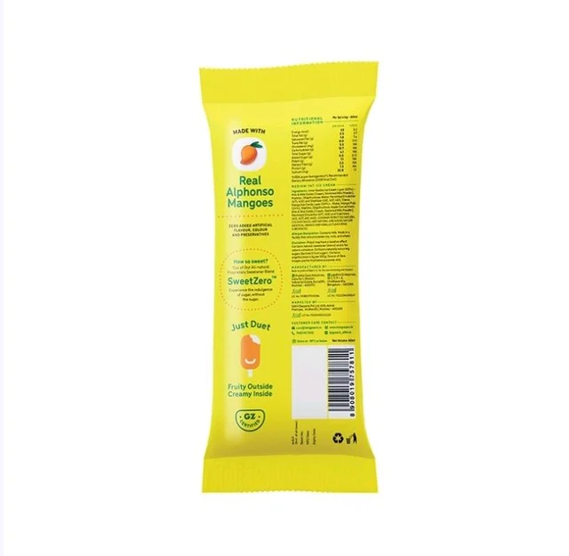 Go Zero Mango Duet Guilt Free Ice Cream Stick - 60 ml