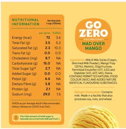 Go Zero Mad Over Mango Guilt Free Ice Cream Cup - 100 ml