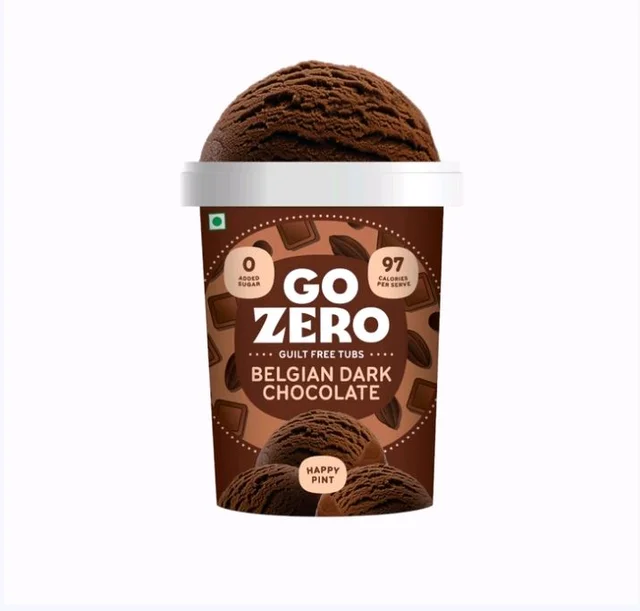 Go Zero Belgian Dark Chocolate Guilt Free Ice Cream Tub - 500 ml