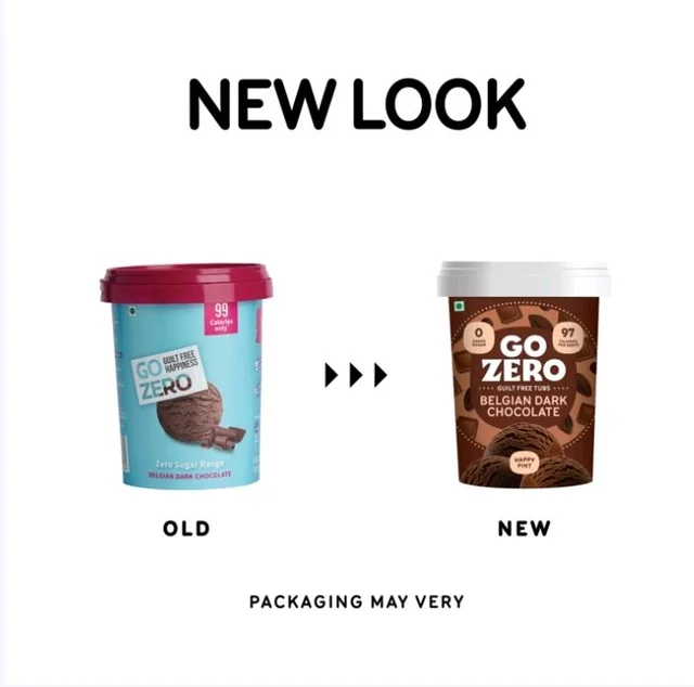 Go Zero Belgian Dark Chocolate Guilt Free Ice Cream Tub - 500 ml