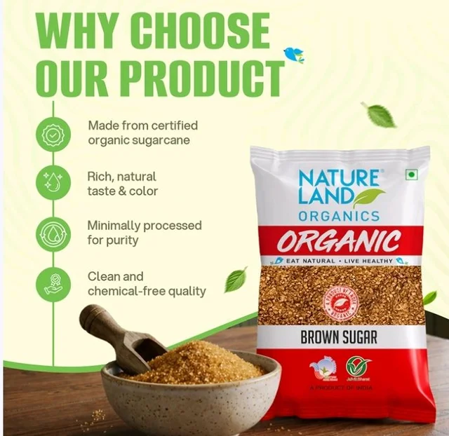 Natureland Organic Brown Sugar - 500 g