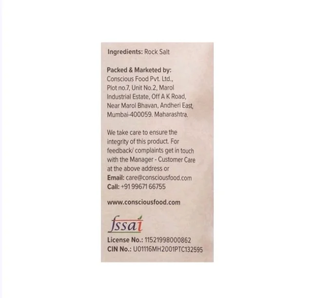 Conscious Food Himalayan Pink Salt / Sendha Namak - 500 g