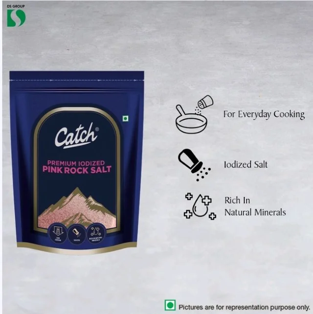 Catch Premium lodized Pink Rock Salt / Sendha Namak (Nuun) - 1kg