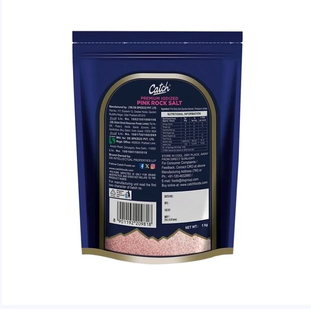 Catch Premium lodized Pink Rock Salt / Sendha Namak (Nuun) - 1kg