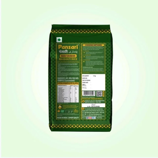 Pansari Daily Dubar Basmati Rice (Roazana) (Long Grain) (Dubar Basmati Chaal) - 10 kg